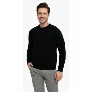 Pulover clasic din bumbac - decolteu la baza gatului - S-Todd - Negru - Negru imagine