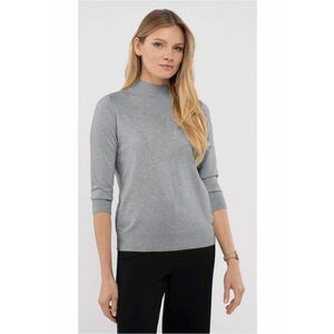 Pulover cu guler inalt - dama - maneci trei sferturi - S-Tess - gri melange - Gri melange imagine