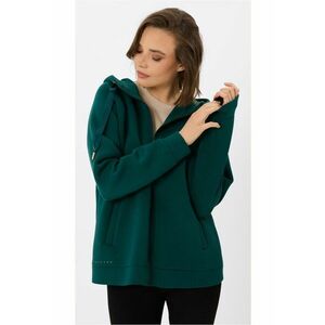 Hanorac dama cu fermoar cu gluga - B-Cambel - verde - Verde imagine