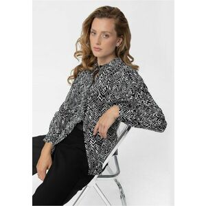 Camasa dama cu model geometric - Regular Fit - K-Rili - Negru I Alb imagine