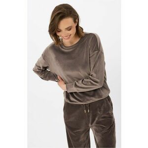 Bluza de trening din velur - dama - lejer - maro - Maro imagine