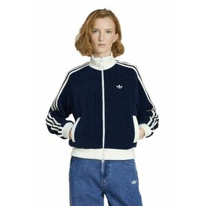 Bluza de trening cu buzunare laterale si fermoar - Albastru inchis imagine