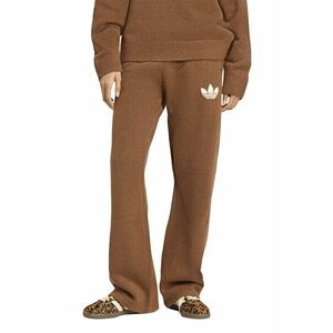 Pantaloni cu detaliu monograma si snur - Maro imagine