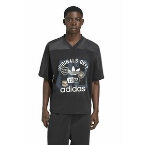 Tricou cu imprimeu logo si decolteu in V - Negru stins imagine
