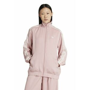 Bluza de trening cu buzunare laterale si fermoar - Alb/Roz imagine