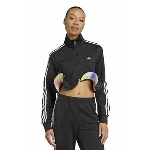 Bluza de trening crop cu terminatie cu volan - Alb/Negru imagine