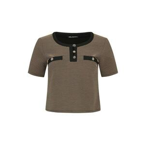 Bluza cu model cu dungi si maneca scurta imagine
