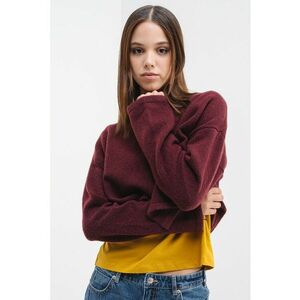Cardigan crop cu inchidere cu un nasture - Visiniu imagine