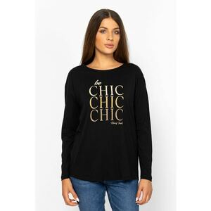 Bluza lejera cu strasuri Carmina - Auriu/Negru imagine