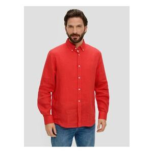 Camasa barbati din in cu maneca lunga si croiala Regular fit - - Coral imagine