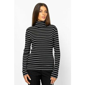 Bluza din amestec de modal cu guler inalt Canva - Alb/Negru imagine