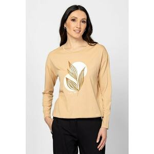 Bluza cu imprimeu frontal Capra - Alb/Bej imagine
