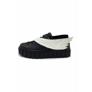 Pantofi sport din piele cu aplicatii aripa - Negru imagine