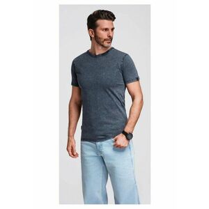 Tricou cu efect decolorat OM-TSWT-0116 - Albastru inchis imagine
