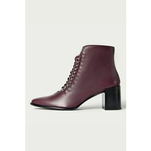 Botine din piele cu detalii din lant - Violet tyrian imagine