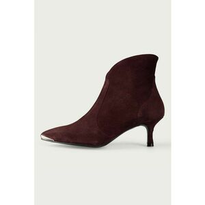 Botine din piele intoarsa Anita - Visiniu imagine