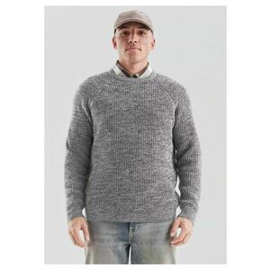Pulover regular fit - cu decolteu la baza gatului - Gri inchis imagine