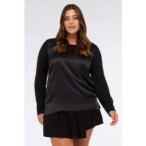 Bluza uni cu aspect de satin imagine
