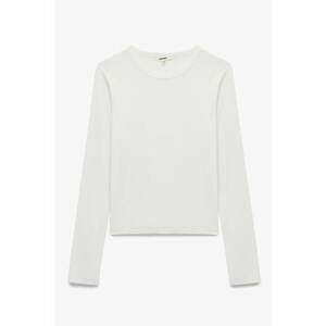 Bluza uni cu decolteu rotund - Alb imagine