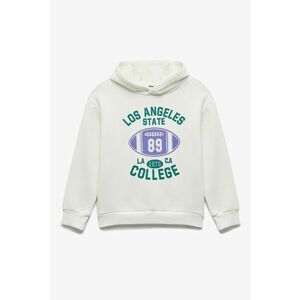 Hanorac din amestec de bumbac cu imprimeu - Verde/Alb murdar imagine