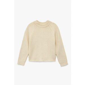 Pulover tricotat cu maneci raglan - Bej imagine