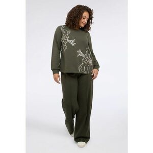 Pantaloni de trening cu croiala ampla si snur - Kaki inchis imagine