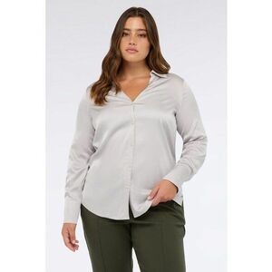 Camasa uni din satin - Gri deschis imagine