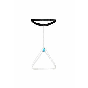 Lant de picior - argintiu - cu elastic si piatra turquoise - Edelina C13 - imagine