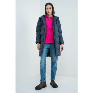 Geaca lunga cu vatelina si gluga Adrianna - Bleumarin imagine