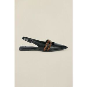 Balerini slingback din piele ecologica - Negru imagine