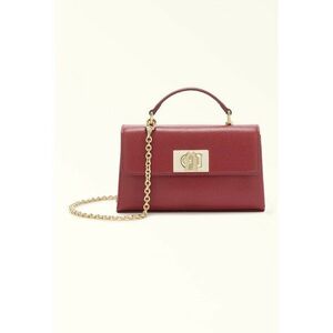 Geanta crossbody din piele cu bareta din lant si clapa 1927 - Rosu stins imagine