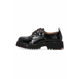 Pantofi din piele lacuita cu garnituri multicolore imagine