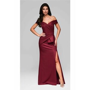 Rochie de seara maxi LA-OM-DLR248 - Bordeaux imagine