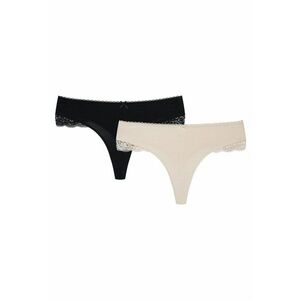 Chiloti tip tanga - set de 2 perechi Negru - Bej Pema - Negru imagine