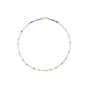 Colier filat cu aur de 14K/20 si turmalin - Auriu/Multicolor imagine