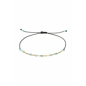 Bratara ajustabila cu amazonit - Auriu/Negru/Albastru deschis imagine