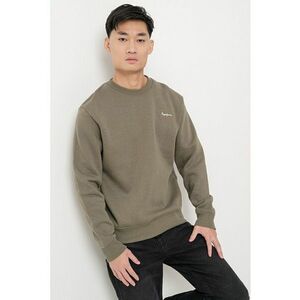 Bluza de trening regular fit cu decolteu la baza gatului - Verde imagine