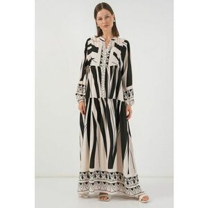 Rochie maxi - HiCCUP BDART - inchidere cu nasturi - textil - gri carbune imagine