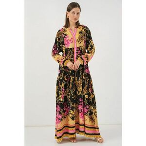 Rochie maxi - HiCCUP BDART - inchidere cu nasturi - textil - galben imagine