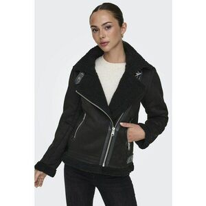 Jacheta aviator din blana shearling sintetica New Diana - Negru imagine