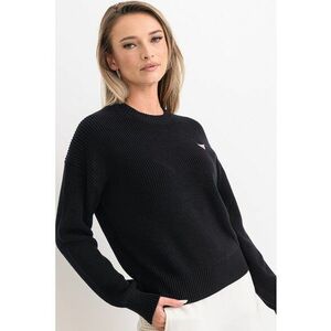 Pulover regular fit de bumbac cu logo - Negru imagine