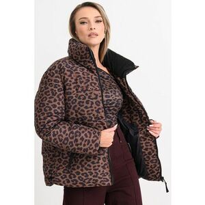 Geaca cu animal print - Negru/Maro imagine