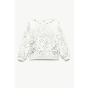 Bluza de trening cu imprimeu abstract - Alb/Gri imagine