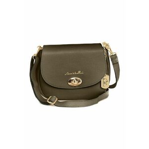 Geanta crossbody din piele cu clapa - Verde/Kaki inchis imagine
