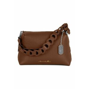 Geanta din piele cu bareta de umar detasabila - Caramel imagine