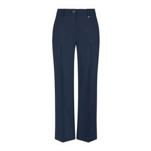 Pantaloni crop cu croiala dreapta si pliu frontal imagine