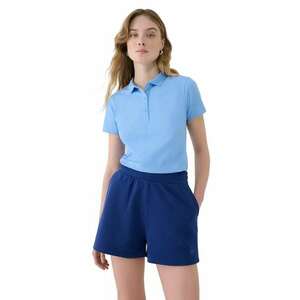Tricou polo slim - bumbac elastic - albastru - pentru femei imagine