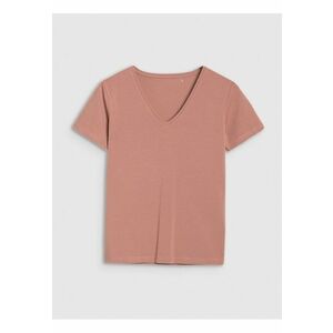 Tricou dama Slim Fit - bumbac & elastan - casual/sport - maro deschis - imagine