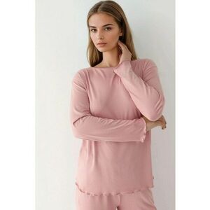 Set pijama - maneca lunga - croiala lejera - roz pudrat - jerseu - set imagine