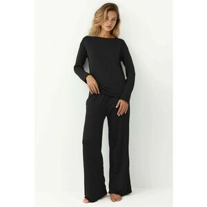 Set pijama dama confortabil - maneca lunga - negru - jerseu imagine